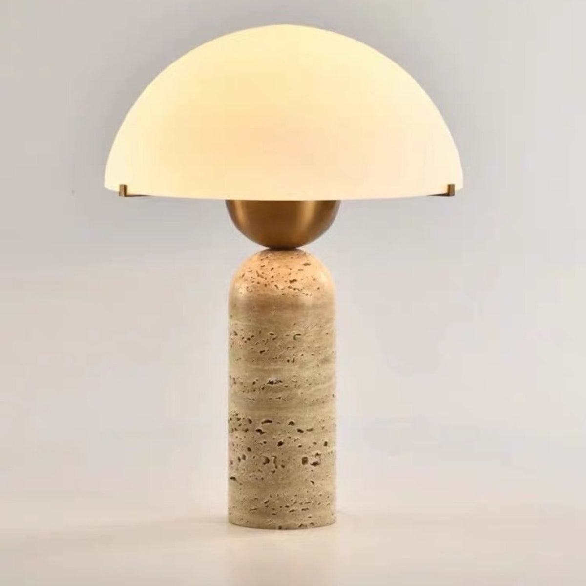 Kinoko travertine lamp close view