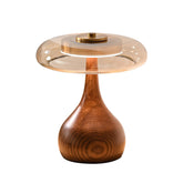 Kohaku solid wood amber glass table lamp