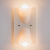 Linnea cream double head wall light glowing warm