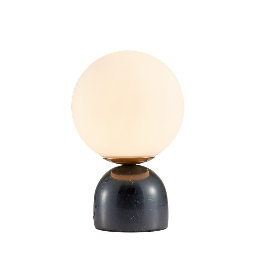Luna marble table lamp, black marble base