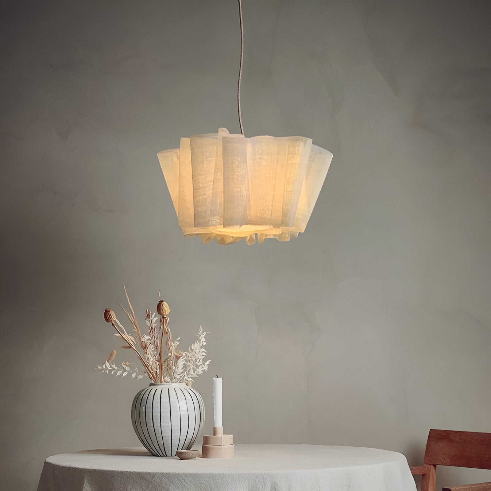 Nordic Creamy Fabric Shade Ainara Pendant Light
