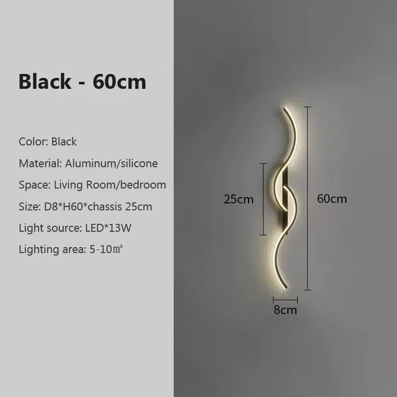 Lámpara de pared LED lineal elegante