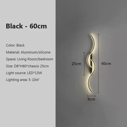 Lámpara de pared LED lineal elegante