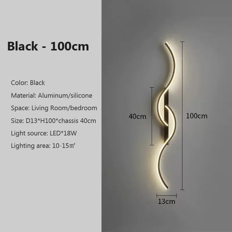 Lámpara de pared LED lineal elegante