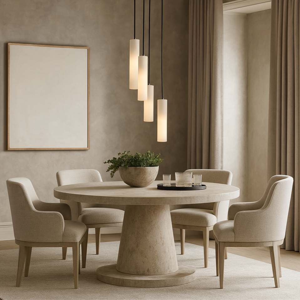 Serene Cylinder Modern Alabaster Marble Pendant Light