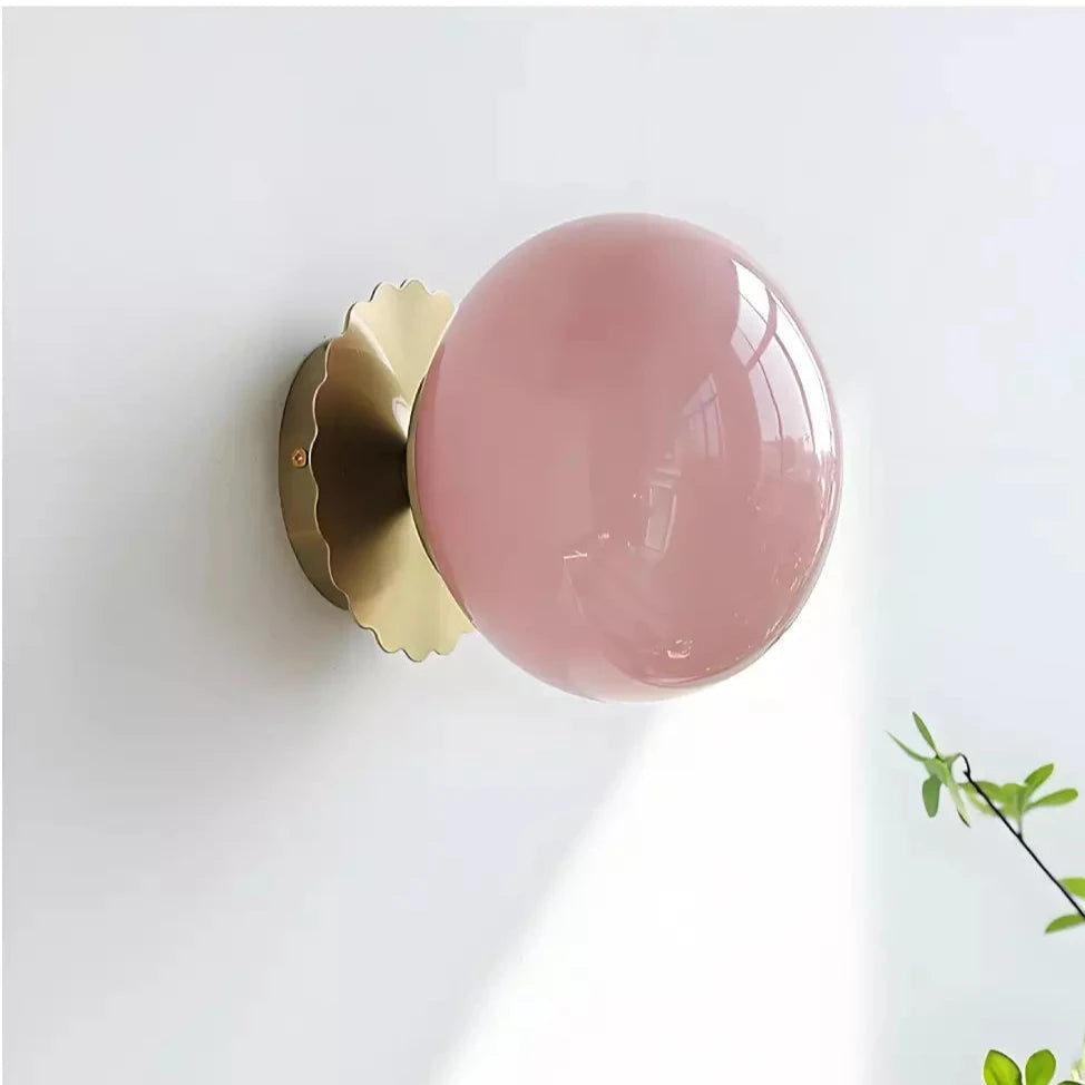 Nordische Pink Pearl Ball Wandleuchte