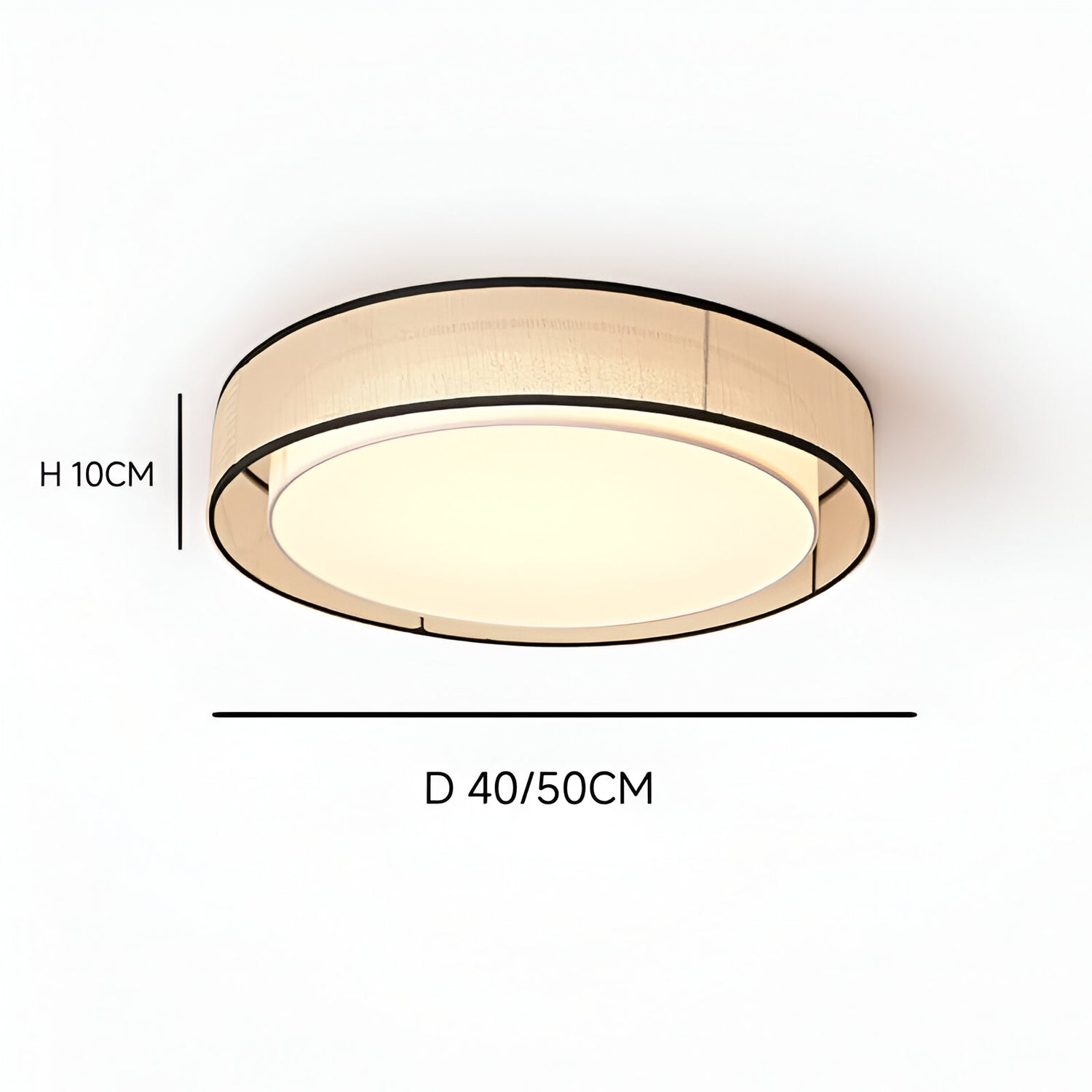 Merion Linen Drum Shade Flush Mount Round Ceiling Light