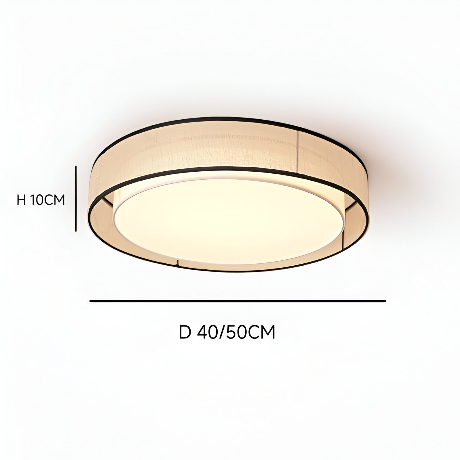 Merion Linen Drum Shade Flush Mount Round Ceiling Light