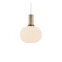 Selma opal glass pendant, round with brass neck