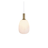 Selma opal glass pendant, tall with brass neck