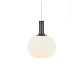 Selma opal glass pendant, round with black neck