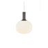Selma opal glass pendant, round with black neck