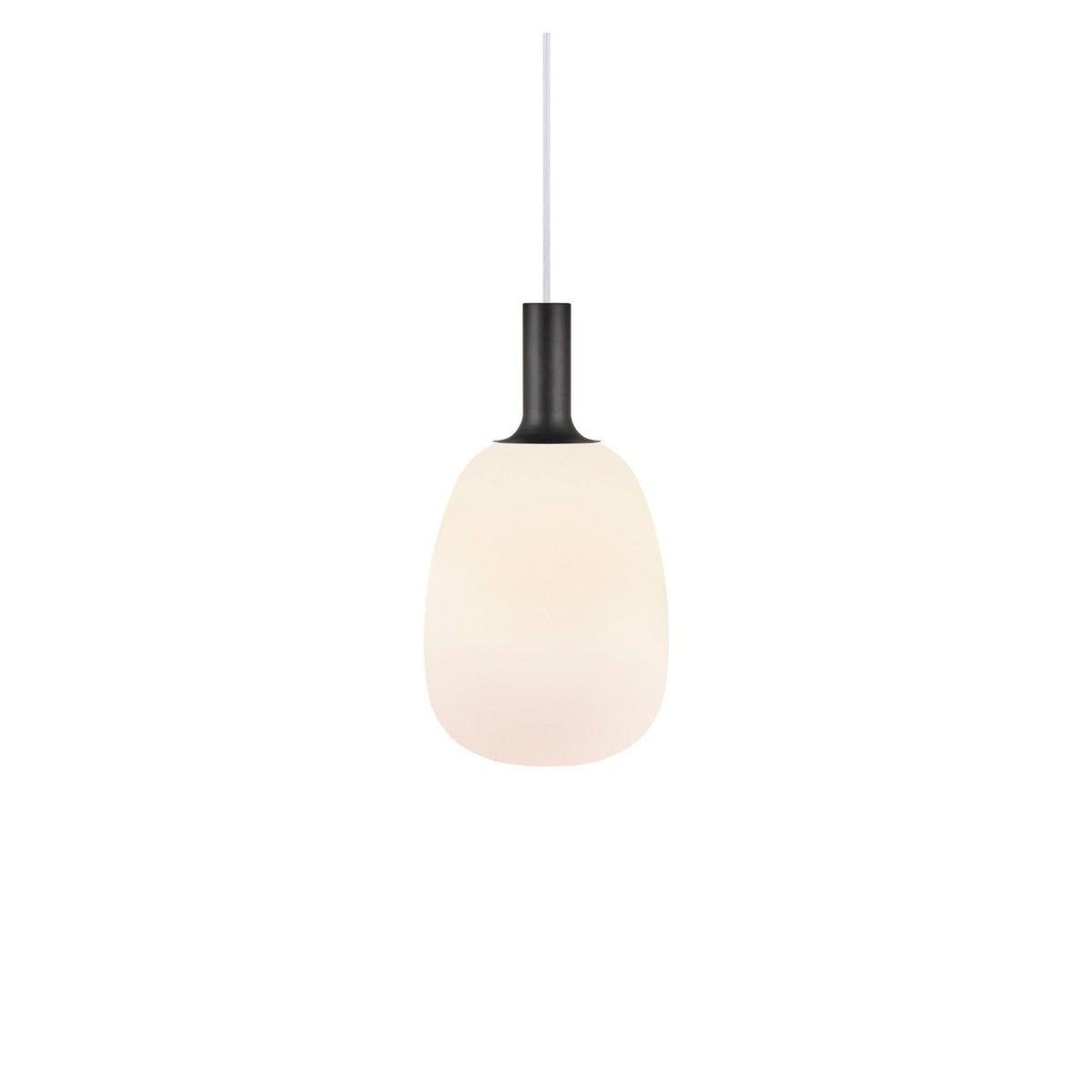Selma opal glass pendant, tall with black neck