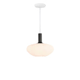 Selma opal glass pendant, oval with black neck