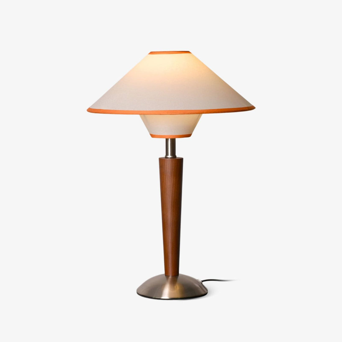 Mori solid ash wood table lamp with ivory shade