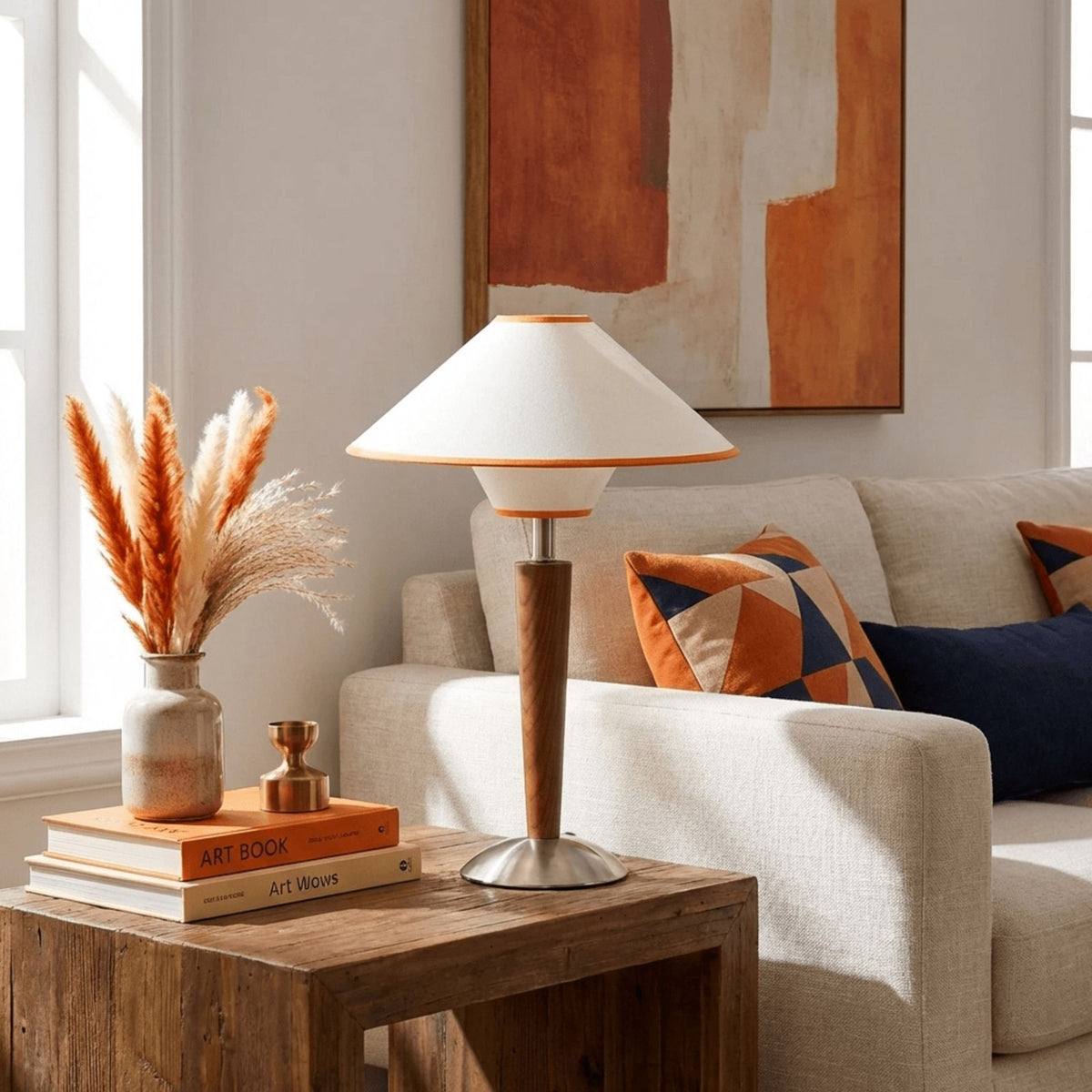 Mori lamp beside a sofa