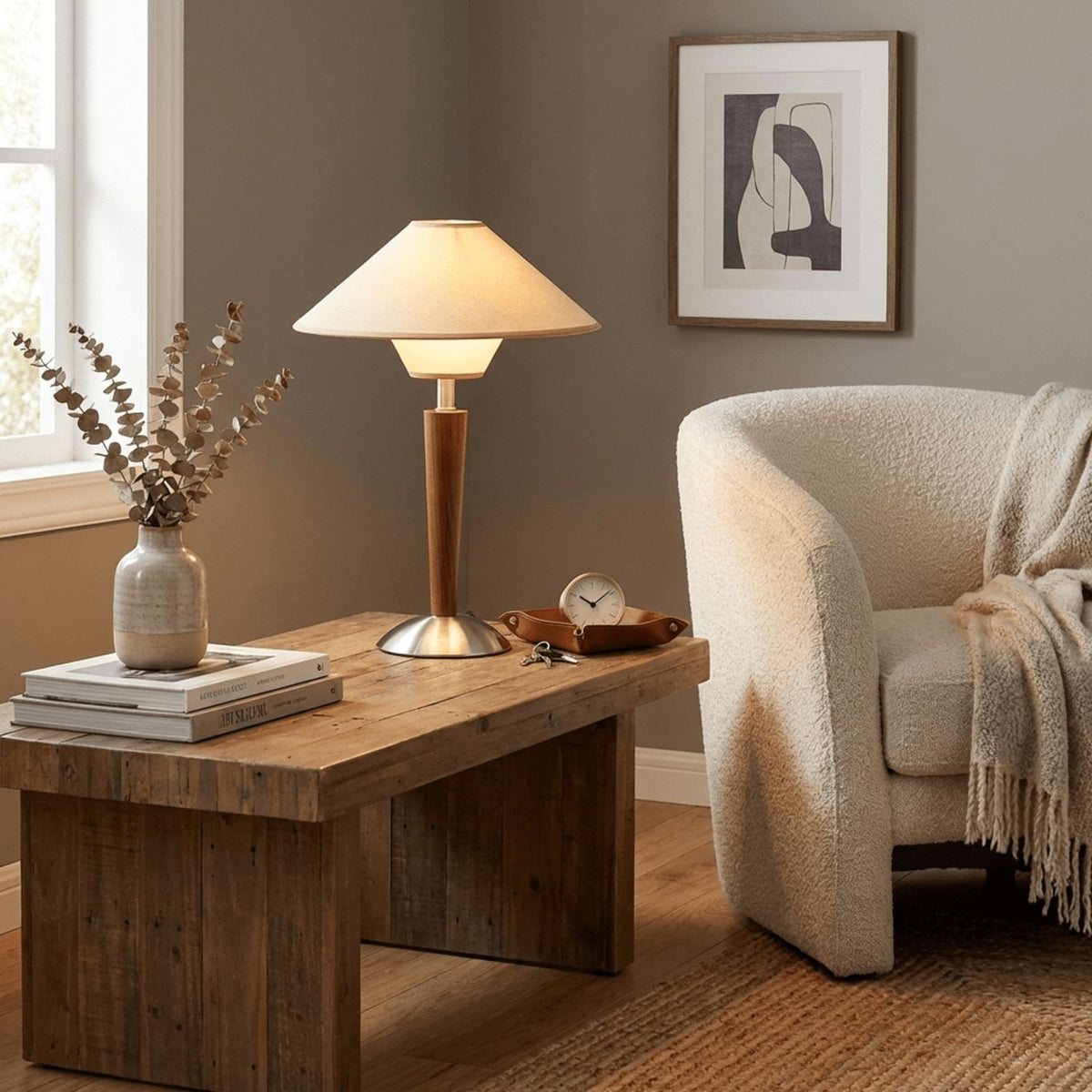 Mori lamp on a coffee table
