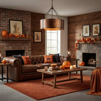 Ardell Rustic Industrial Drum Metal Pendant Light