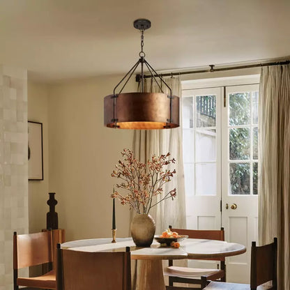 Ardell Rustic Industrial Drum Metal Pendant Light