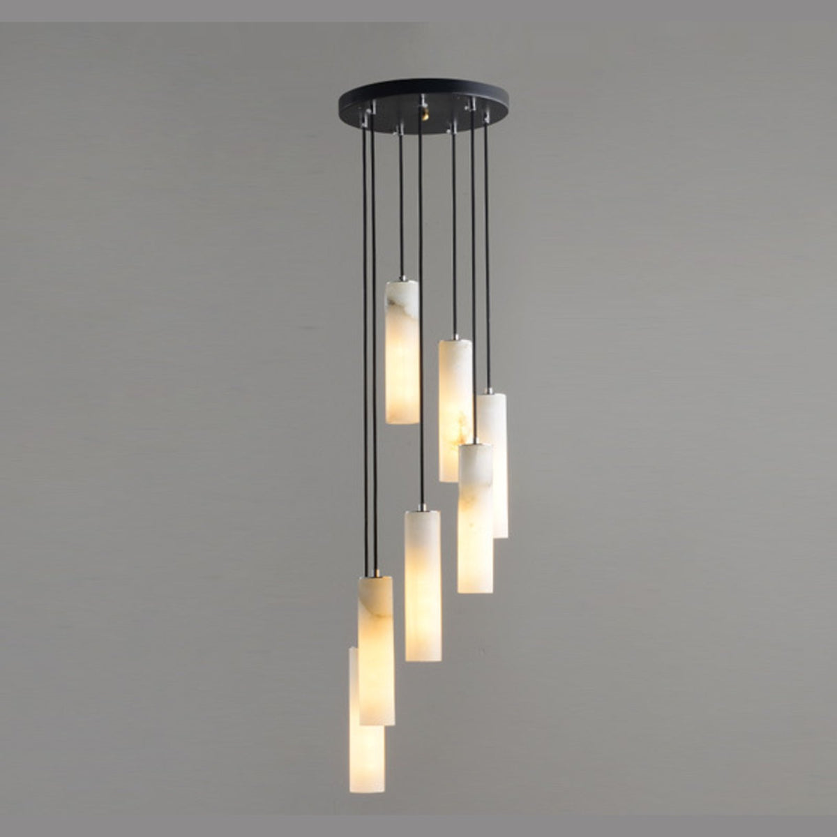 Oria 7-light alabaster cluster