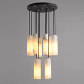 Oria alabaster cluster pendant lit