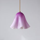 Purple glass skirt pendant light
