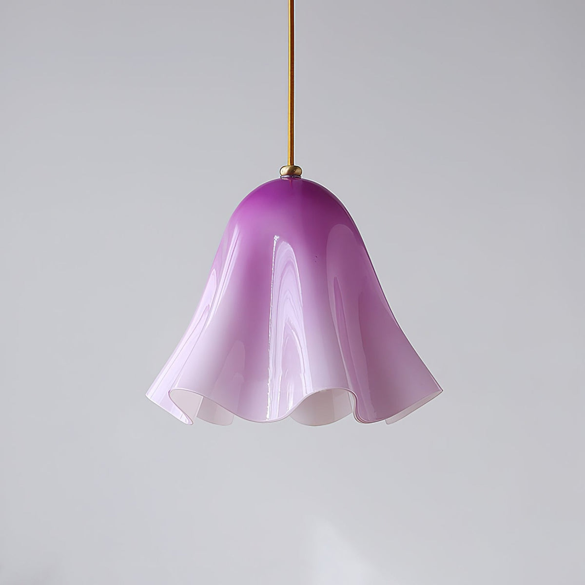 Purple glass skirt pendant light