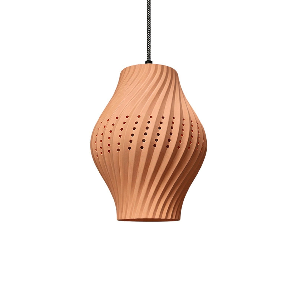 Brasa perforated terracotta swirl pendant