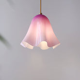 Purple glass skirt pendant light