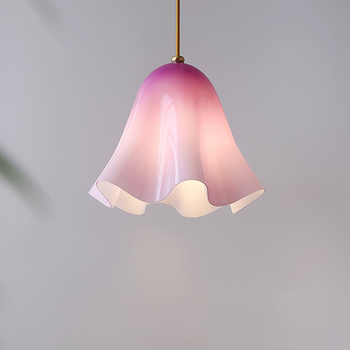 Purple glass skirt pendant light