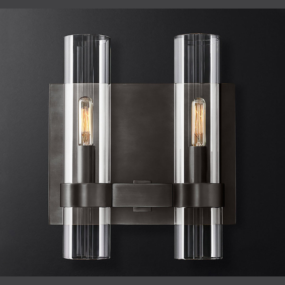 Tessa double wall light in black