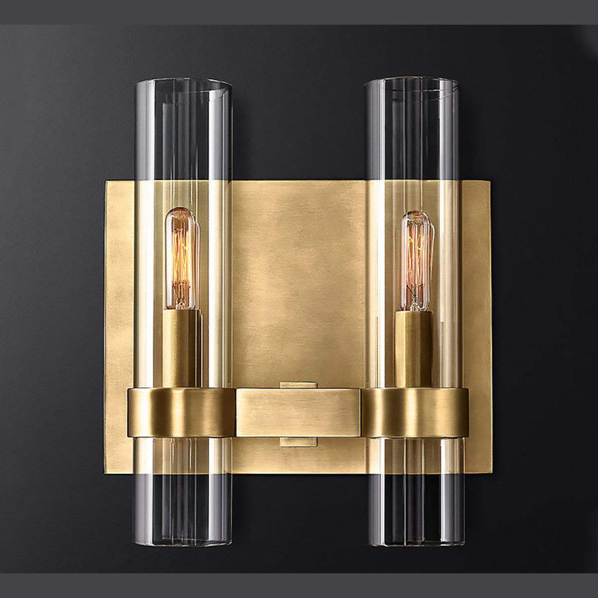 Tessa double wall light in brass
