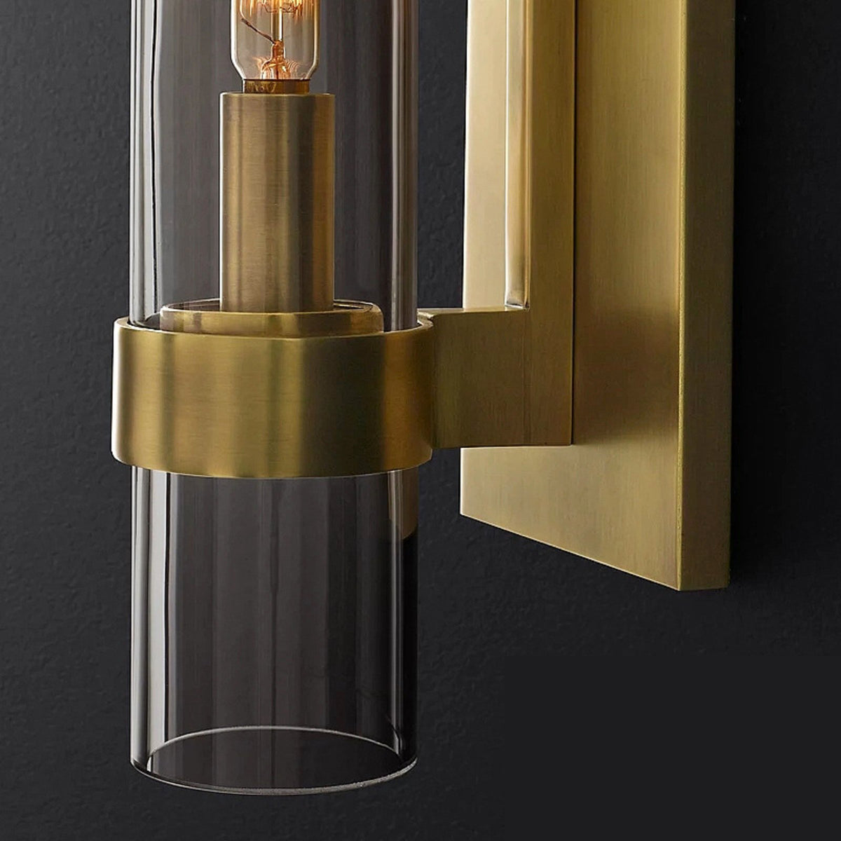 Tessa brass collar and glass tube detail
