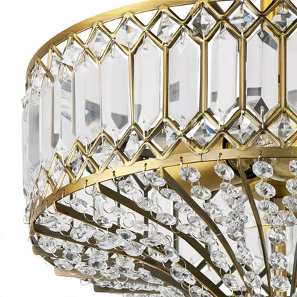 Seraphine Luxury Crystal Drum Semi Flush Ceiling Light