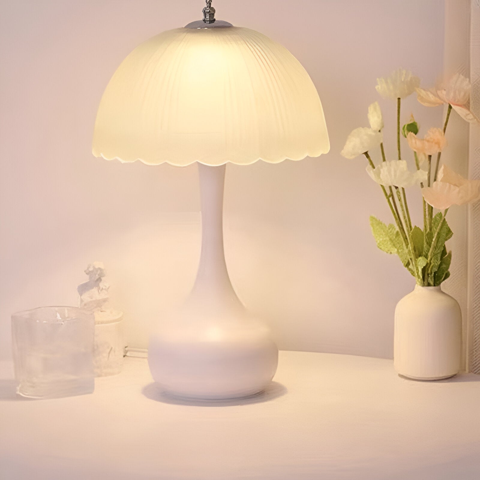 Lampe de table en verre et fer Nordic Dome