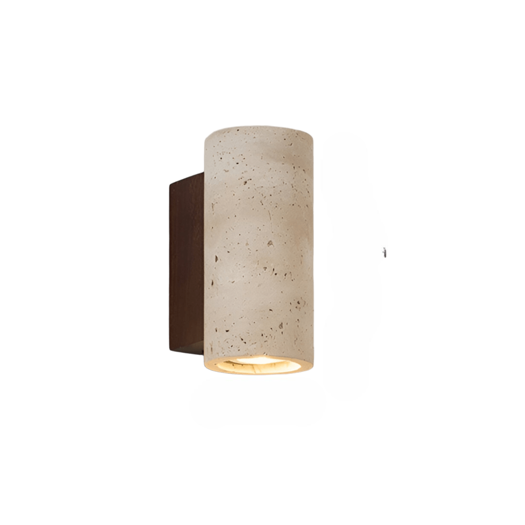 Japandi Tube Travertine Stone Minimalist Wall Light