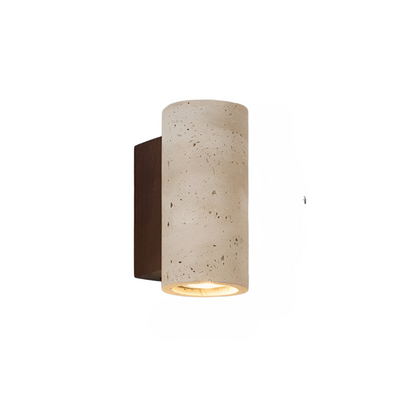 Japandi Tube Travertine Stone Minimalist Wall Light