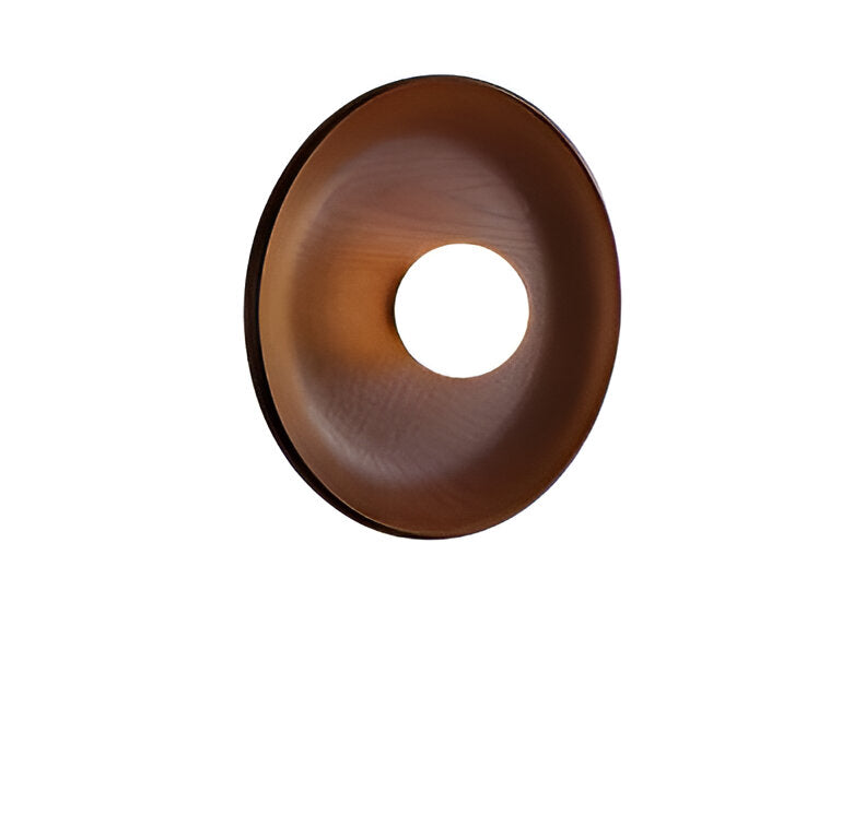 Solid Wood Circle Wall Lamp