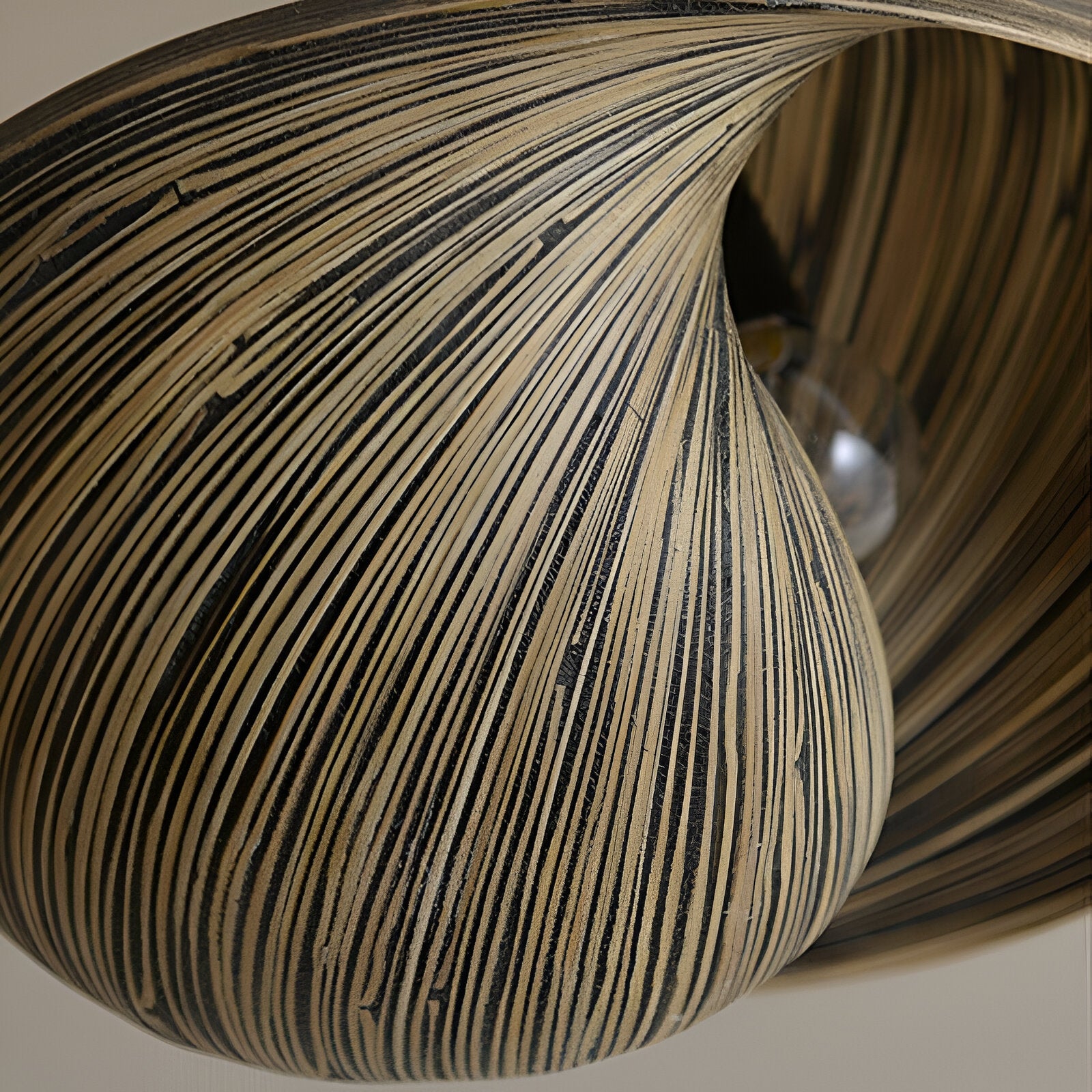 Thai Bamboo Shell Pendant Lamp