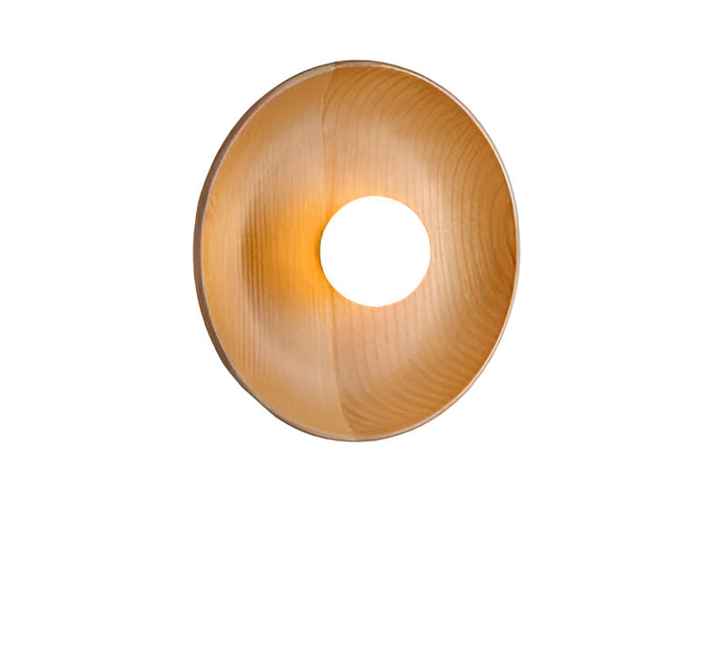 Solid Wood Circle Wall Lamp