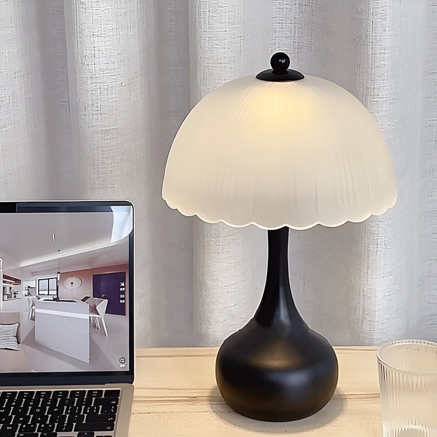 Lampe de table en verre et fer Nordic Dome