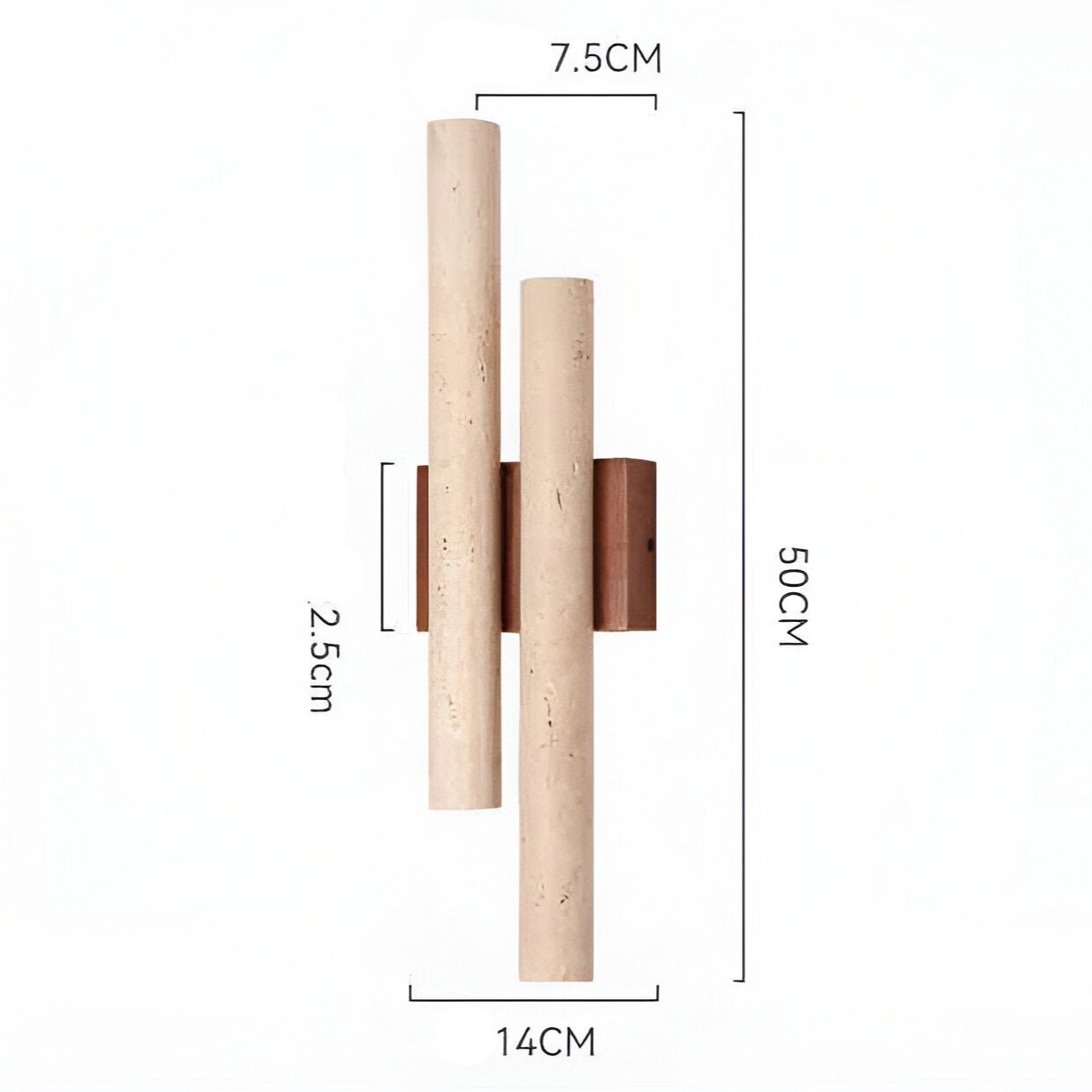 Travertine Retro Style Double Long Wall Lamp