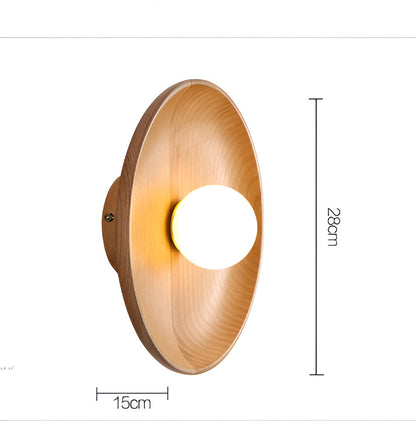 Massivholz Kreis Wandleuchte
