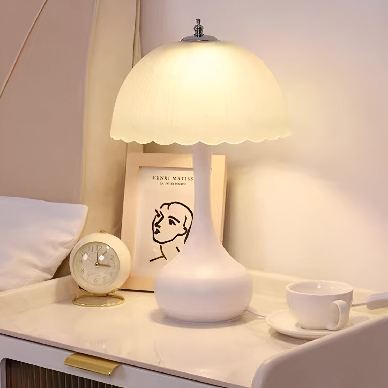 Lampe de table en verre et fer Nordic Dome