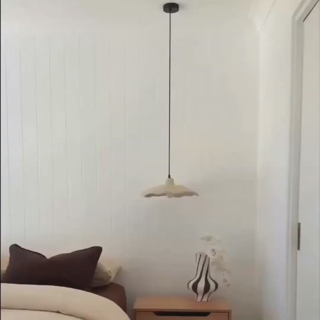 Nordic Wabi-Sabi Flower-Shaped Cement Pendant Light