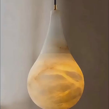 Alabaster Raindrop Pendant Light