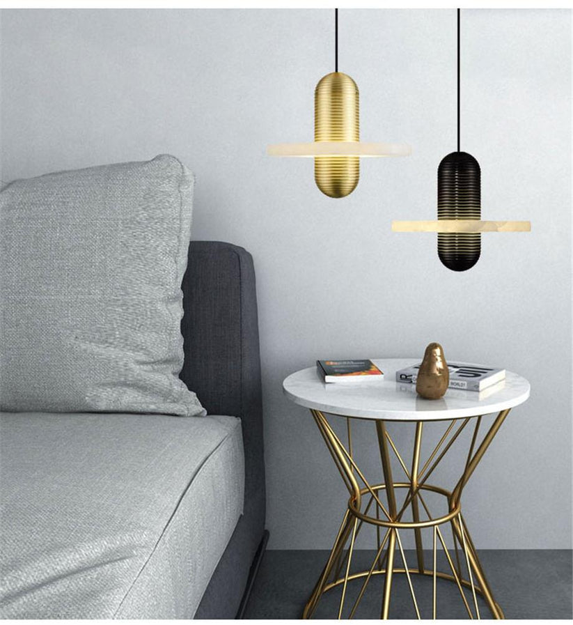 Modern Iron Alabaster Pendant Lamp