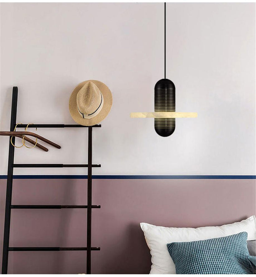 Modern Iron Alabaster Pendant Lamp