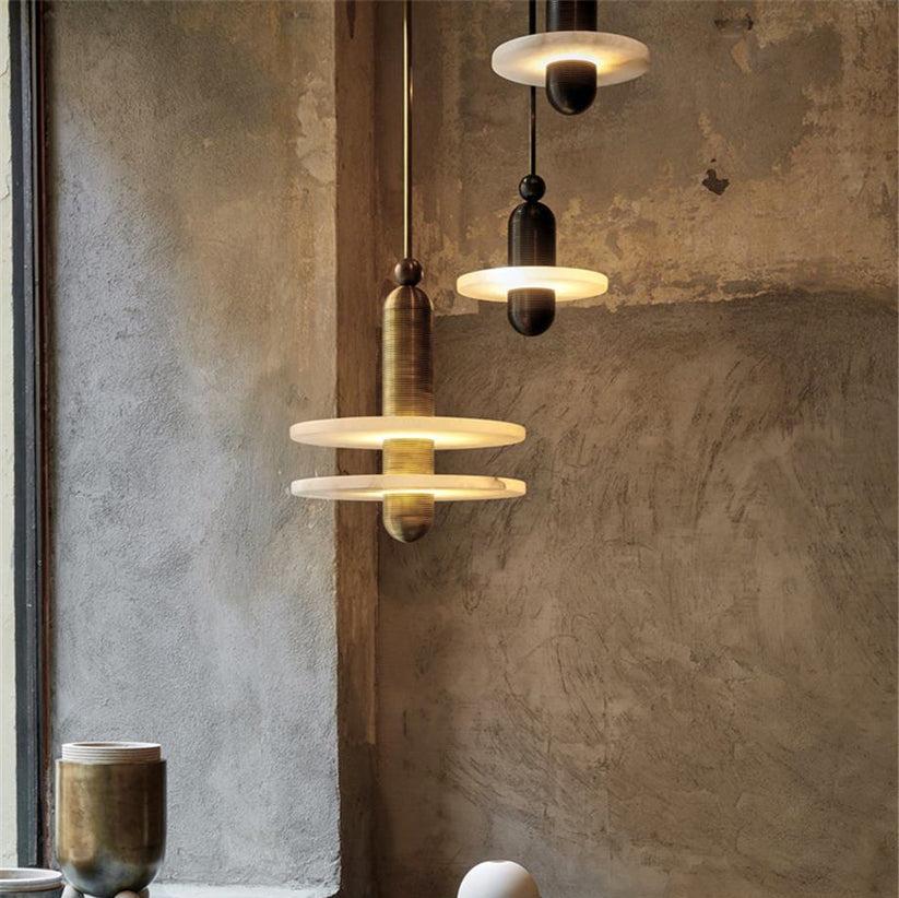 Modern Iron Alabaster Pendant Lamp