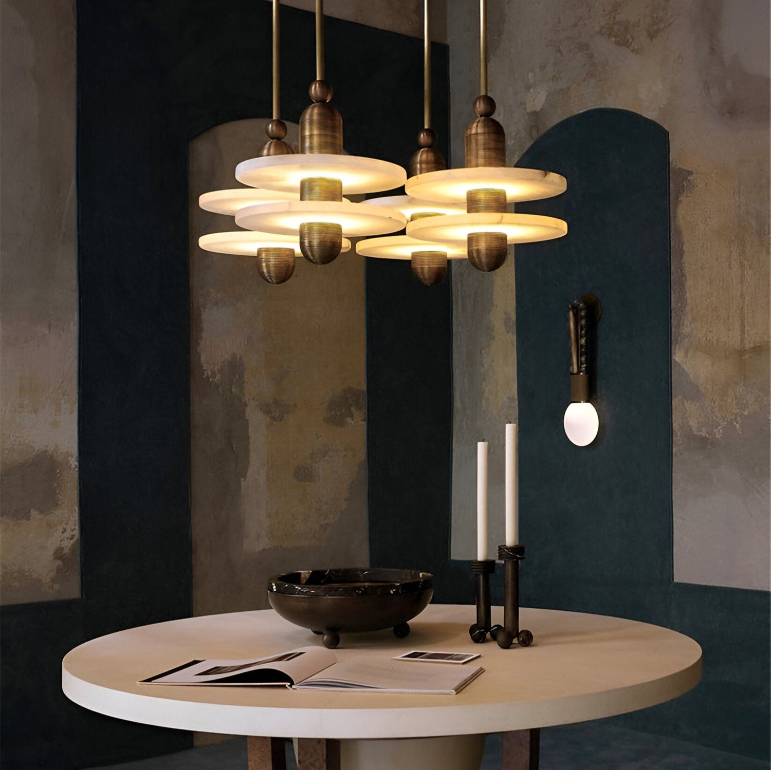 Modern Iron Alabaster Pendant Lamp